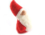 Santa Gnome Santa Ornament Needle Felted Gnome Waldorf Gnome Soft Sculpture Needle Felted Ornament Art Doll