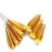 Long Czech beads - Amber yellow glass squared teardrops 27x10mm - 6Pc - 0024