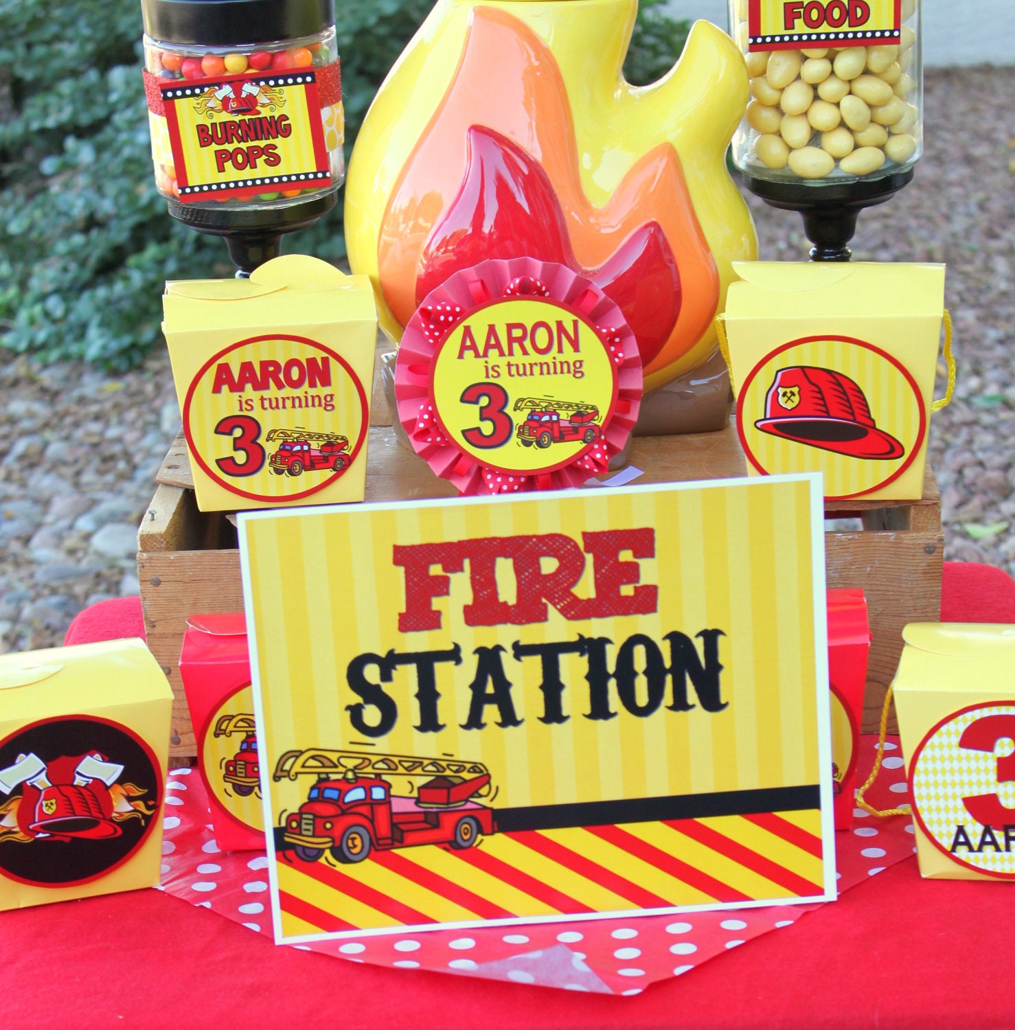 Fireman Inspired party - Fire Man Birthday Party - Boy Birthday - Fire Fighter - Fire Woman - Fire Department - Complete - Krown Kreation Il_170x135