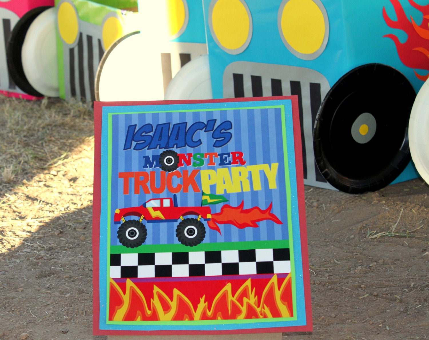 Monster Truck Party- WELCOME Sign - Boys Birthday Party - Personalized Printables - Krown Kreations Il_170x135
