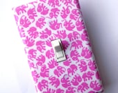 Lilac Elephant Nursery Decor / Light Switch Plate Cover / Baby Girl / Kids Room / Little Elephants Orchid Purple