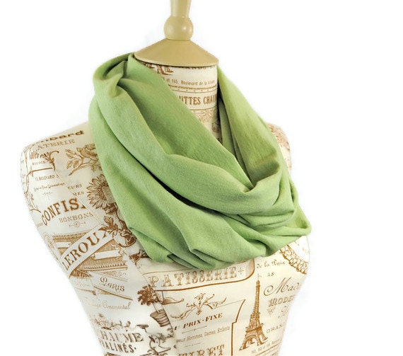 Spring Mint Circle Scarf Infinity Green Jersey Pastel