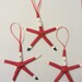 Starfish Santa Ornaments - Set of 3 Santa Ornaments - REAL Starfish