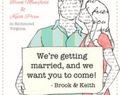 Wedding Save the Date Card CUSTOM COLORS. Unique, humorous, fun, original funny DIY printable digital file.