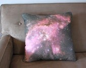 Galaxy Nebula Print Accent Pillow Cover Space Throw Pillow Pink