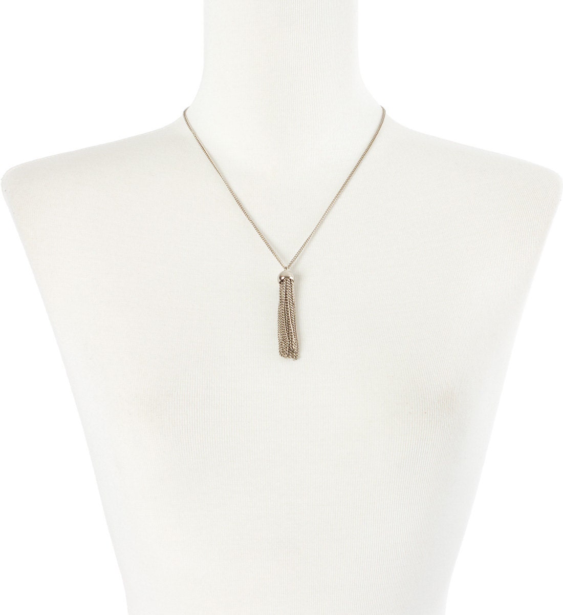 70s Vintage Necklace Silver Chandelier Tassel
