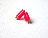Popsicle Stud Earrings : Hot Pink Cute Mini Food