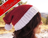 Crocheted Classic Santa Elf Hat with Elf Ears Pattern PDF