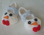 Hand Crochet Snowman Slippers for babies 6 months-one year