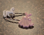 Princess & Horse Button Bobby Pins