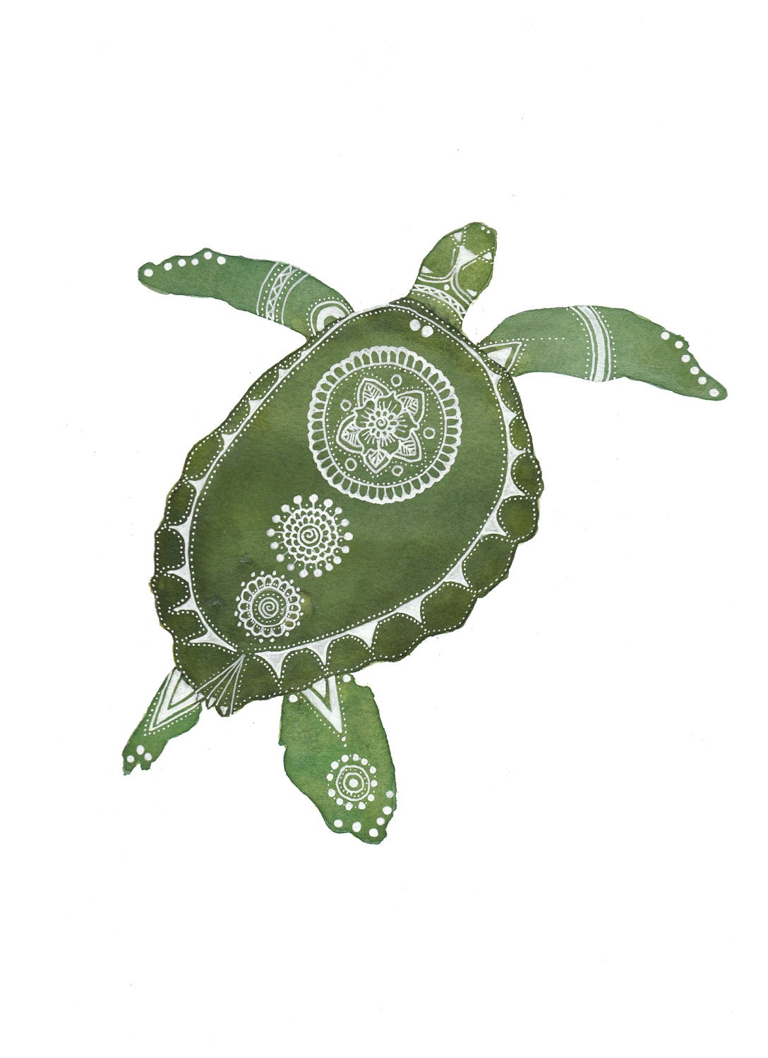 Green Turtle Archival Art Print