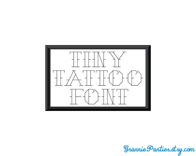 PDF PATTERN ONLY - Tiny Tattoo Alphabet  - counted cross stitch sampler