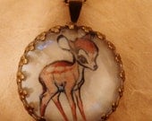Vintage style Disney Bambi 25mm cameo necklace