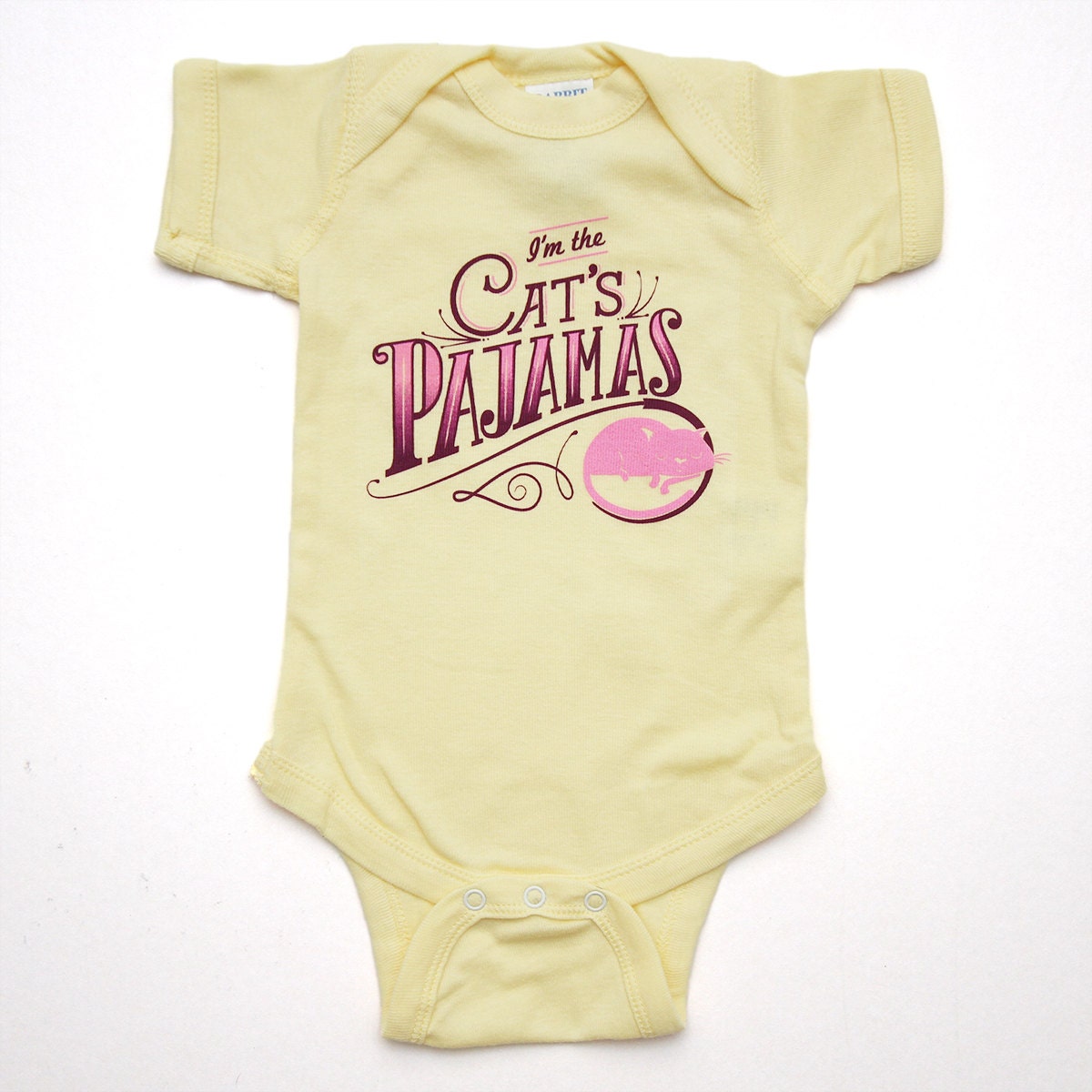 SALE - Baby Girl Cat Onesie - Pink and Purple