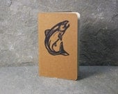 Salmon Fishing Journal - Moleskine small journal with inner pocket - fish, trout gift tag