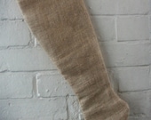 Burlap Elf Toe  Stocking Primitive Christmas Rustic Hessian Farmhouse Holiday Decor - plain