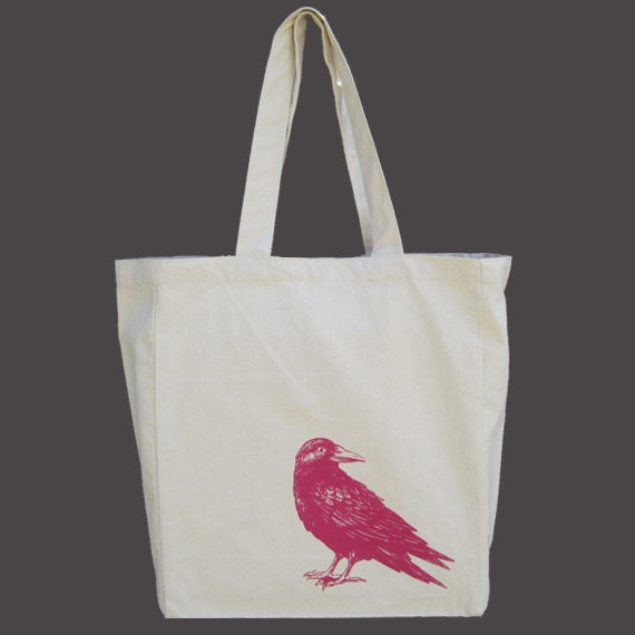 Recycled Cotton Canvas Tote - Pink Raven