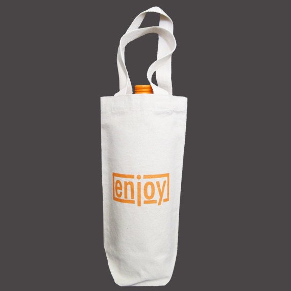Recycled Cotton Canvas Wine Bag - Enjoy