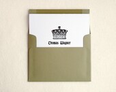 Modern Mens Letterpress Stationery - Personalized Cards and Envelope Set - Tavern