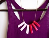 Ruby Red and Pink Fringe necklace