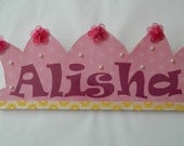 Child's handmade personalized name plaque, bedroom décor.