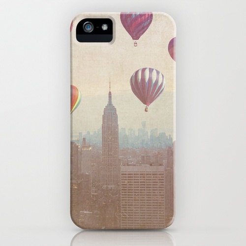 Vintage New York iphone case - Hard Plastic iPhone 4 or iPhone 5 Case with artwork - Barely There casemate
