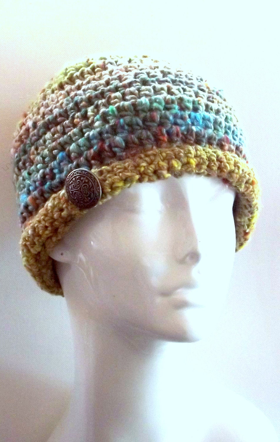 BEANIE, Crochet Hat, Wool Silk, Winter Accessory, Hand Dyed, Snow Accessory