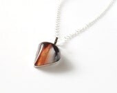 Brown Botswana Agate Sterlin SIlver Necklace -French Roast/Holiday Shopping/Gifts Under 40/OOAK/Gemstone Jewlery/Woman's Jewelry