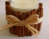 Cinnamon sticks decorated Candle unscented - ready to ship - BlackParrotCreations