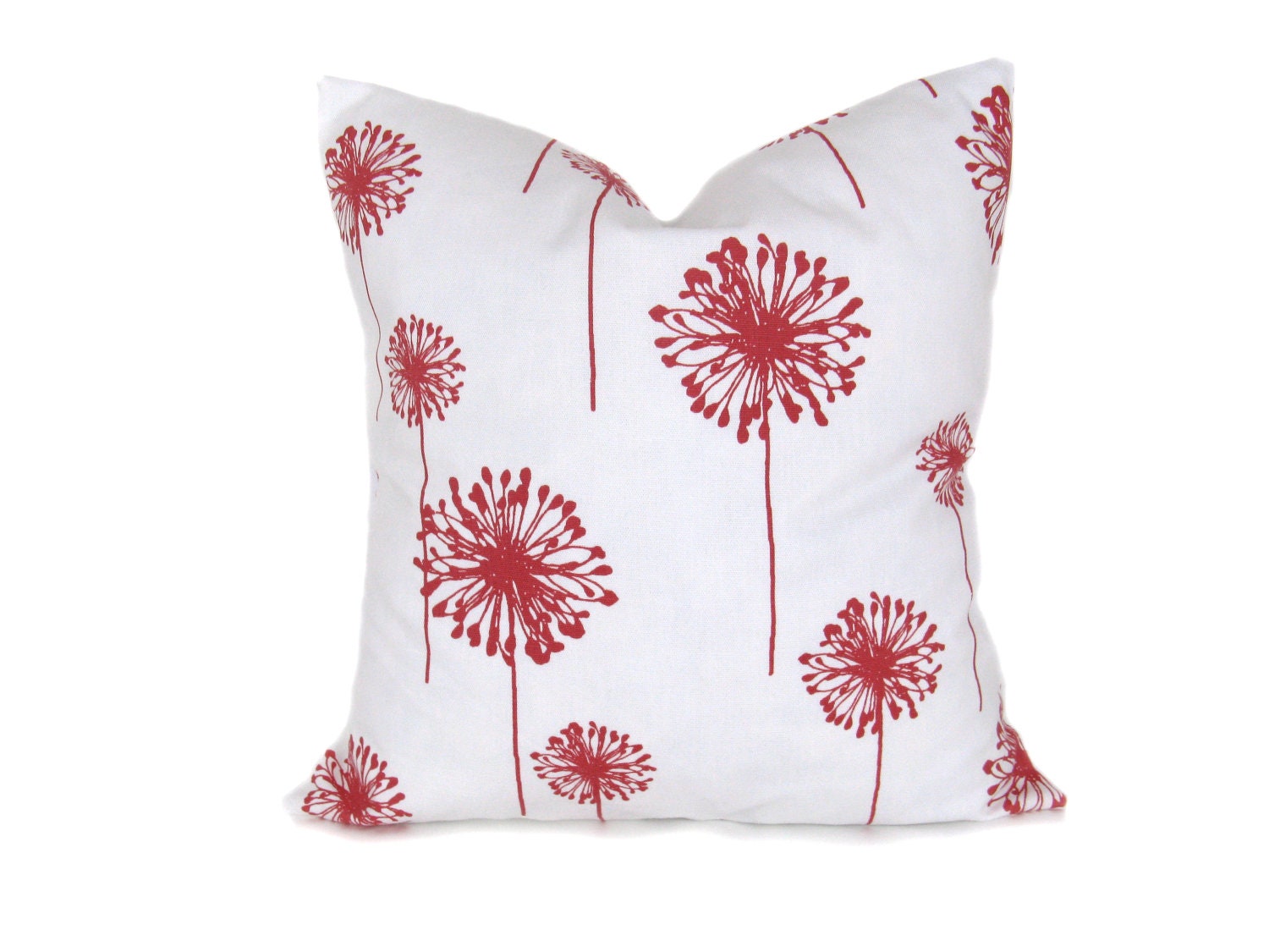Euro Pillow Cover. ONE 28x28 Pillow Cover. Coral Pillow. Dandelion Pillow .Printed Fabric Both Sides .Housewares.Home Decor.Cushion Covers