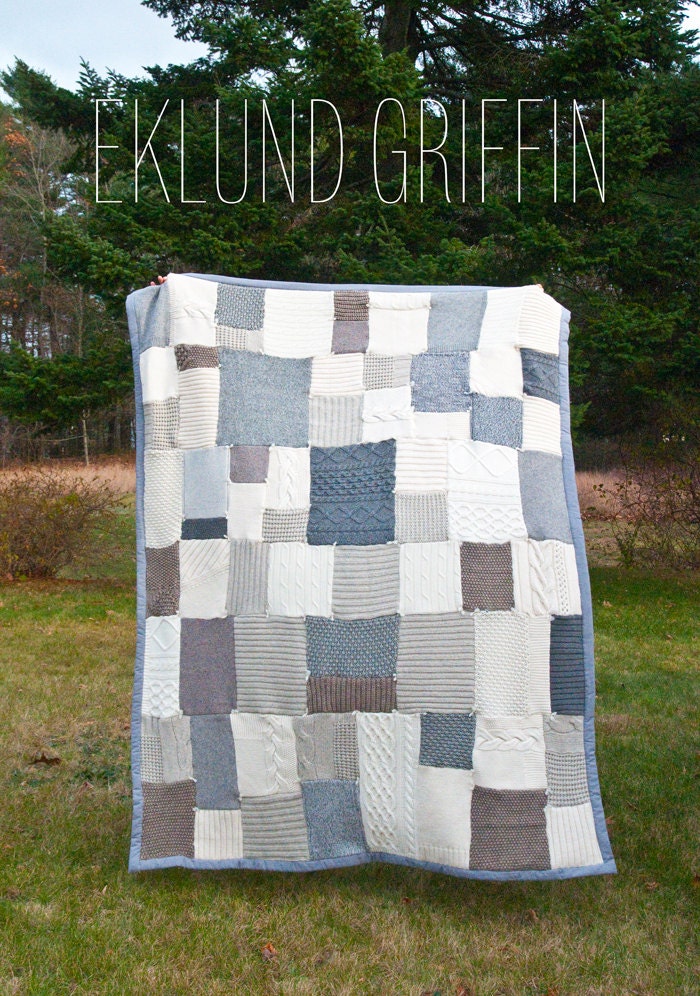 Handmade Heirloom Wool and Cotton Sweater Quilt