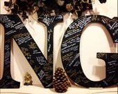 Guest Book Alternative 2 foot tall Large Wood Letters.  Two Wedding wood letters for your first initials (A - Z)