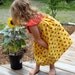 Toddler's Dress In Ladybug Yellow And Red Cotton With Pockets - Size 3T