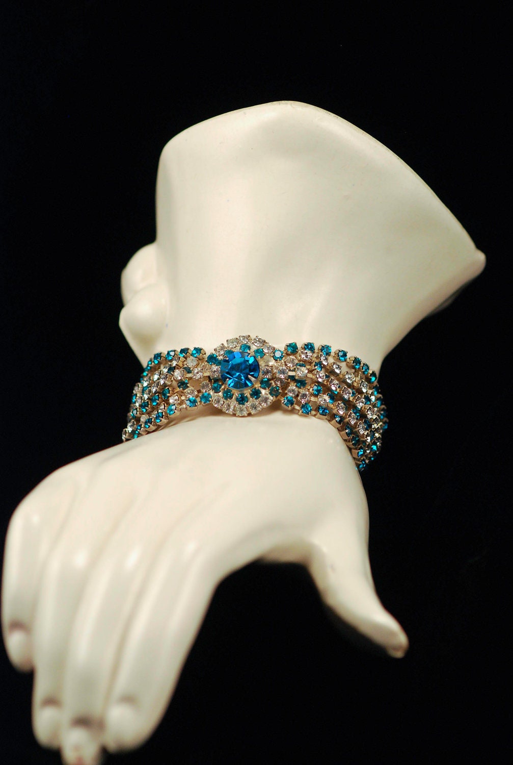 Capri Blue Rhinestone Bracelet