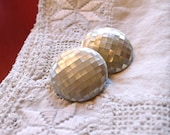 Vintage nacre disco ball earrings