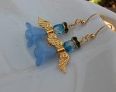 Blue Beaded Earring, Autism Awareness Baby Blue Angel Earrings