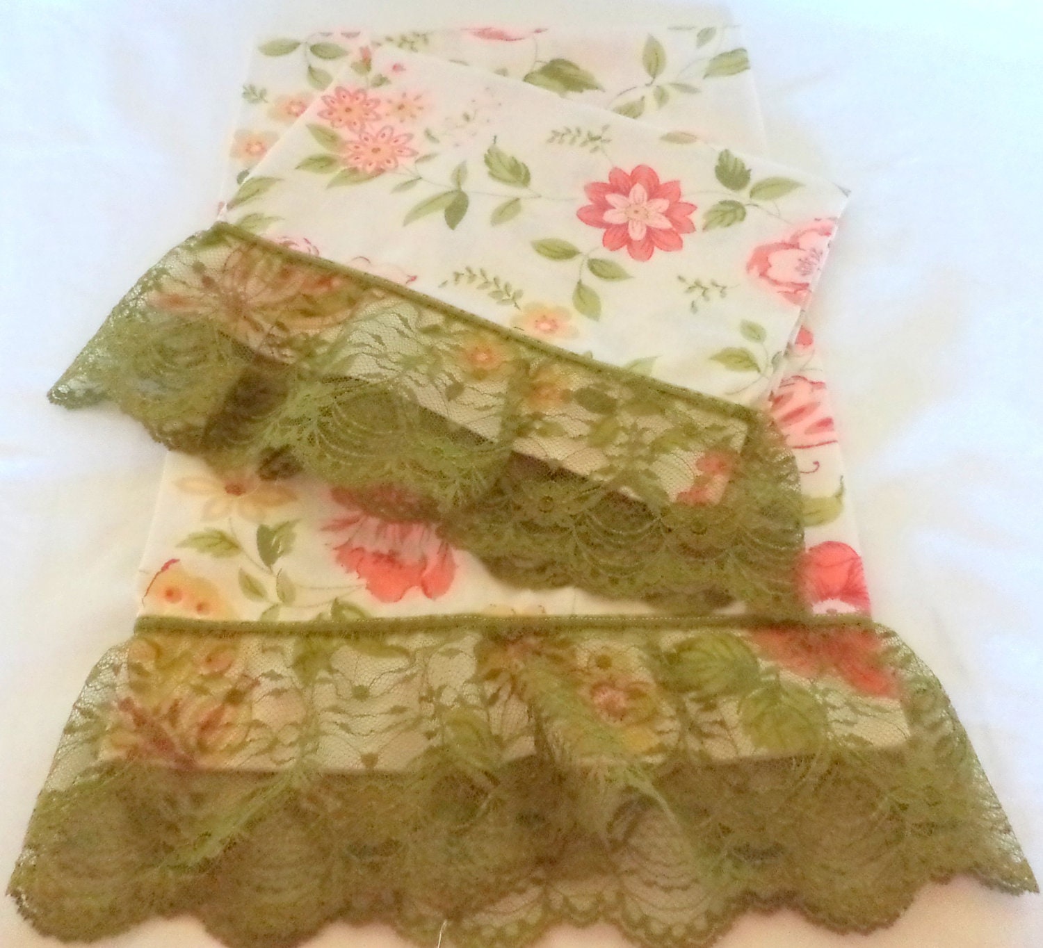 handmade from vintage linen kitchen hand towels set of two