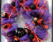 Halloween Wreath - Fall wreath - Deco Mesh Wreath - Seasonal Wreath - Door Hanging - Wall Hanging - Seasonal Decoration