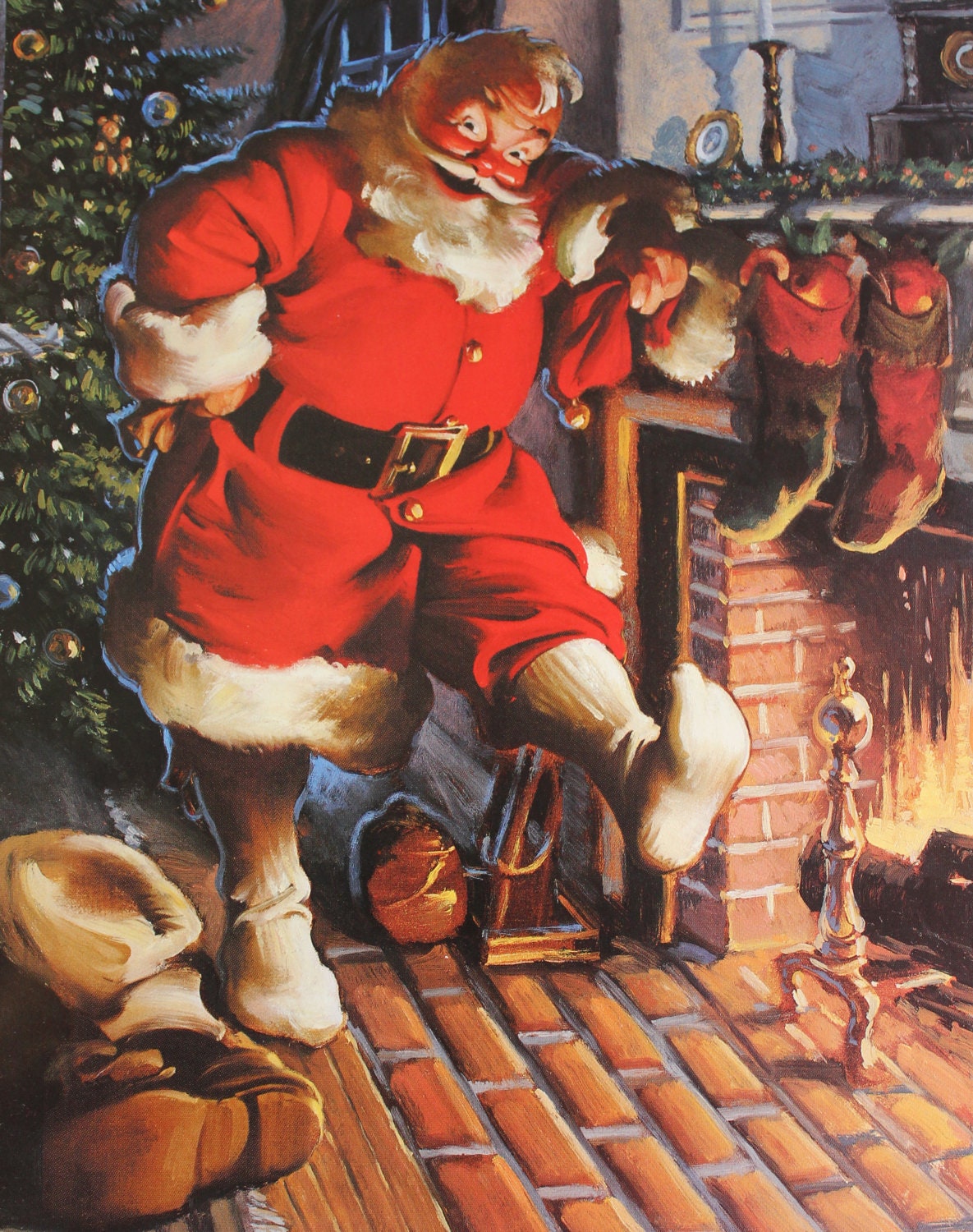 Coca-Cola Santa - Haddon Sundblom - Holiday Decoration (Wall Hanging Art Decor to Frame)