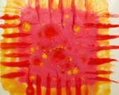 Color Flash Hand Painted Porcelain Tile  4.25"x 4.25" by New York artist Joan Reese