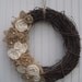 Burlap Wreath with Muslin & Pearls