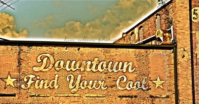 Downtown Find Your CoolFine Art Photography Print- Durham, North Carolina 10x20, Color-Urban-Art-Gift, Unique