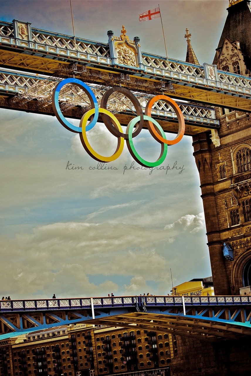 Olympic Rings on London Bridge-London,England-10x15-Fine Art Photography-Other Sizes Available,Travel,London Bridge, Olympics,Olympic Rings