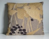 Large Decorative Throw Floor Pillow Cover- Velvet Eggplant Purple Forrest Lily Pods Toss Floor Pillow 24x24