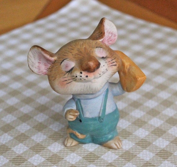 Items similar to Vintage Homco Home Interiors farm mouse with cheese