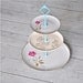 Rosetta: Cake Stand, Pink and Gold Roses, Kitsch, Pink and Blue