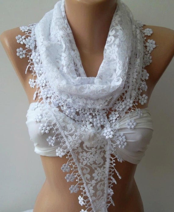 Elegant scarf  Lace scarf