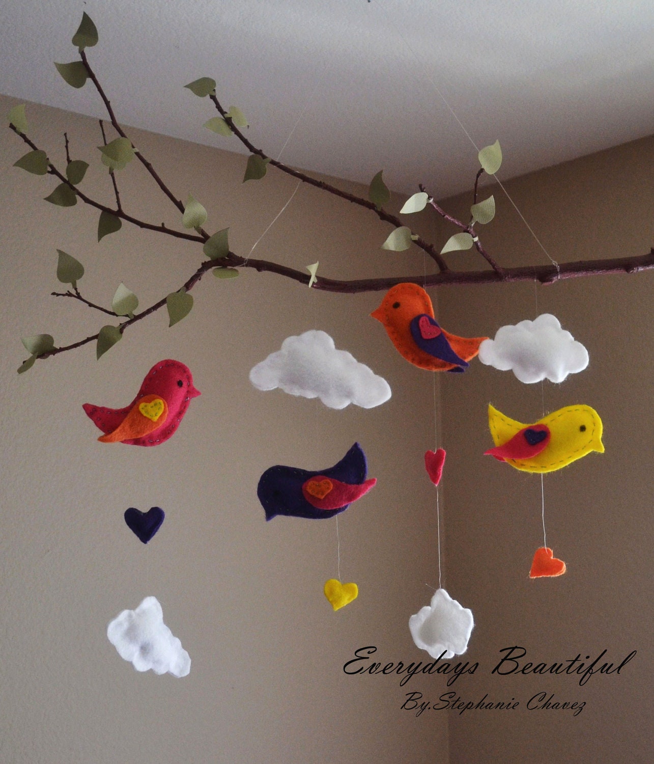 Love Birds Tree Mobile /kids Room Decor