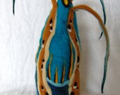 Hand felted sculpture with lots of colors