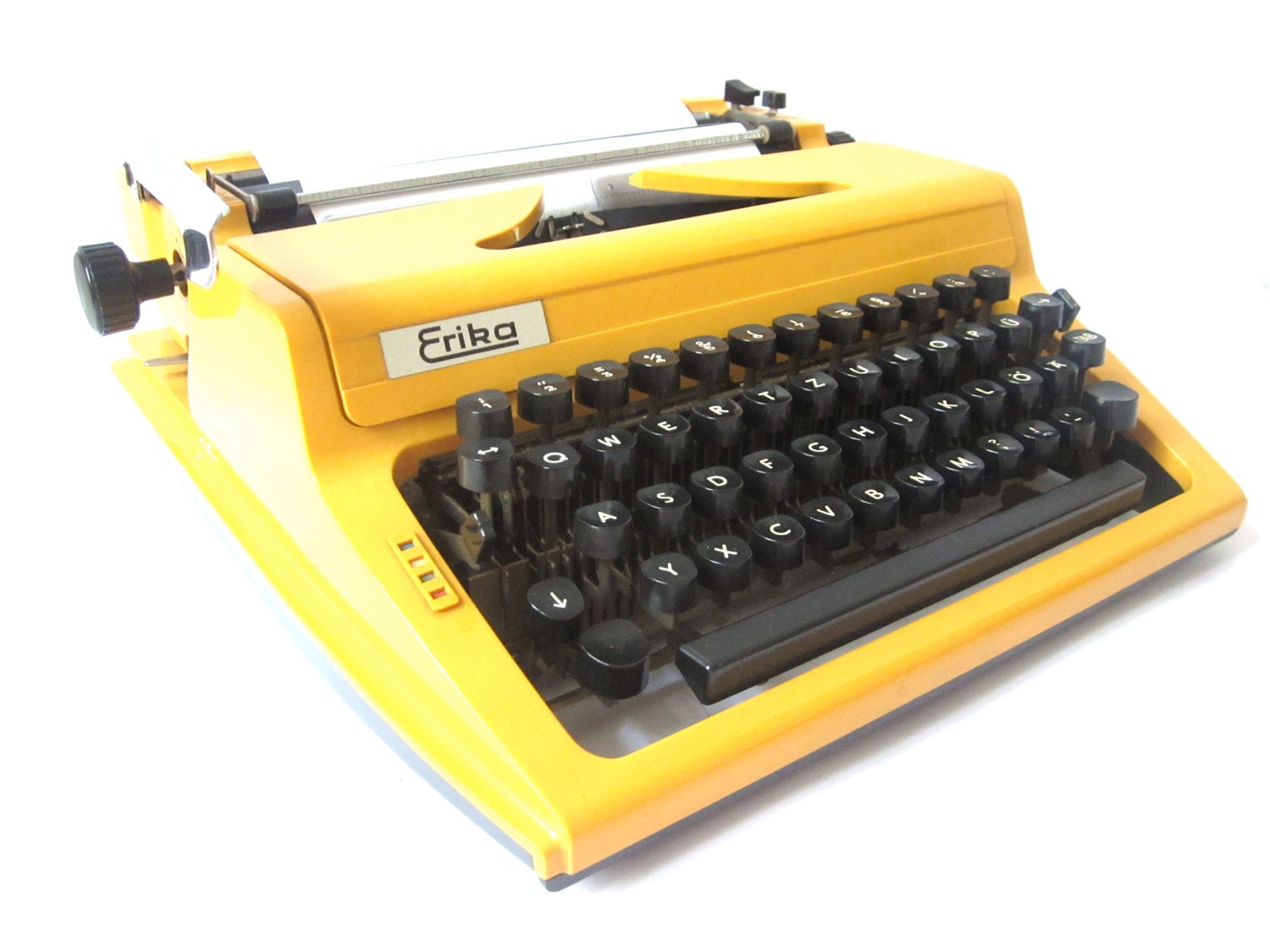 Vintage Yellow Typewriter- Erika E120 Model from East Germany 1980s- excellent condition